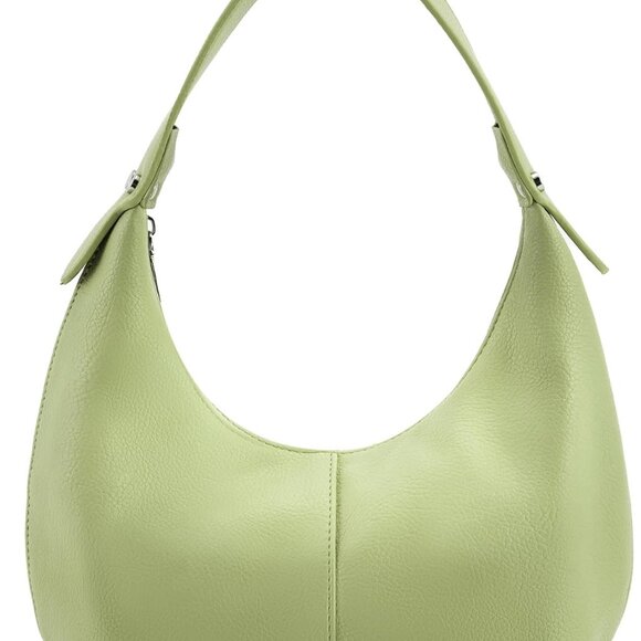 Crescent Shoulder Bag Vegan Leather Hobo Tote Multi-Pocket Casual Use - Picture 1 of 9